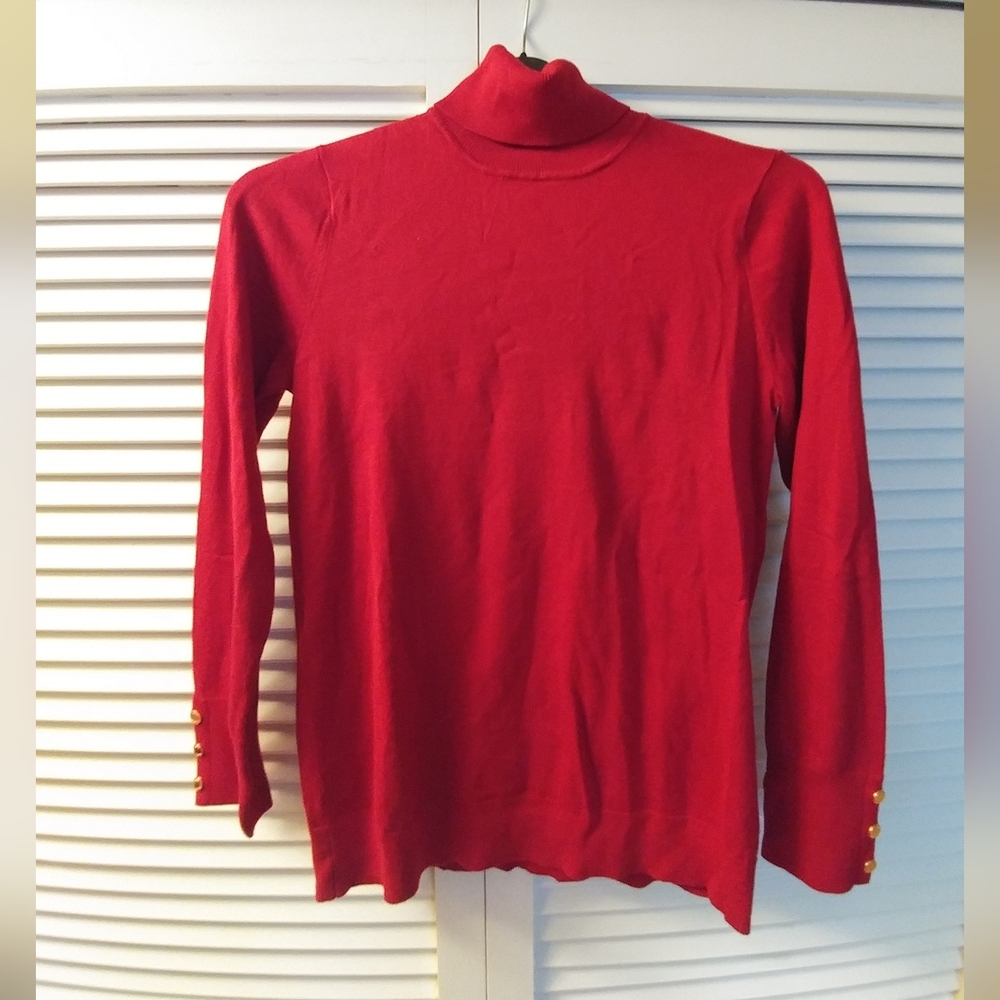 NWT Anne Klein Bold Red Turtleneck Sweater